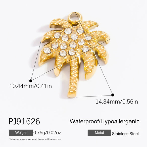 Stainless Steel Shell Starfish And Flower Pendant Necklace Electroplated Jewelry