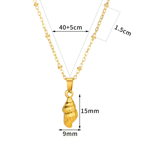 Stainless Steel Shell Starfish Beach Wind Clavicle Chain Jewelry With Electroplating Treatment