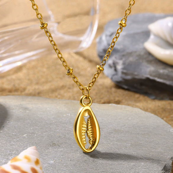 Stainless Steel Shell Starfish Beach Wind Clavicle Chain Jewelry With Electroplating Treatment