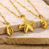 Stainless Steel Shell Starfish Beach Wind Clavicle Chain Jewelry With Electroplating Treatment