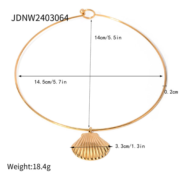 Stainless Steel Shell Starfish Ochain Necklace Electroplated For Women Natural Style