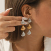 Stainless Steel Shell Tassel Earrings Geometric Electroplated Light Luxury Minimalist Women's