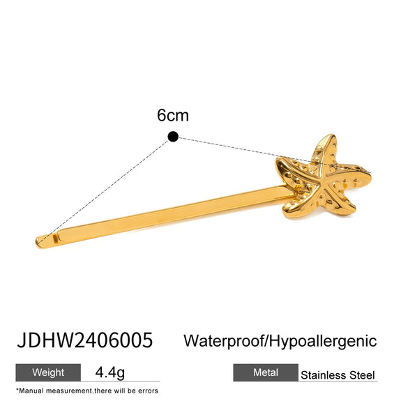 Stainless Steel Shellshaped Hairpin Electroplated Women's Headdress