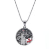 Stainless Steel Shield Pendant Necklace With Dripping Glue Finish And Distinctive Personality Style Jewelry