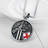 Stainless Steel Shield Pendant Necklace With Dripping Glue Finish And Distinctive Personality Style Jewelry