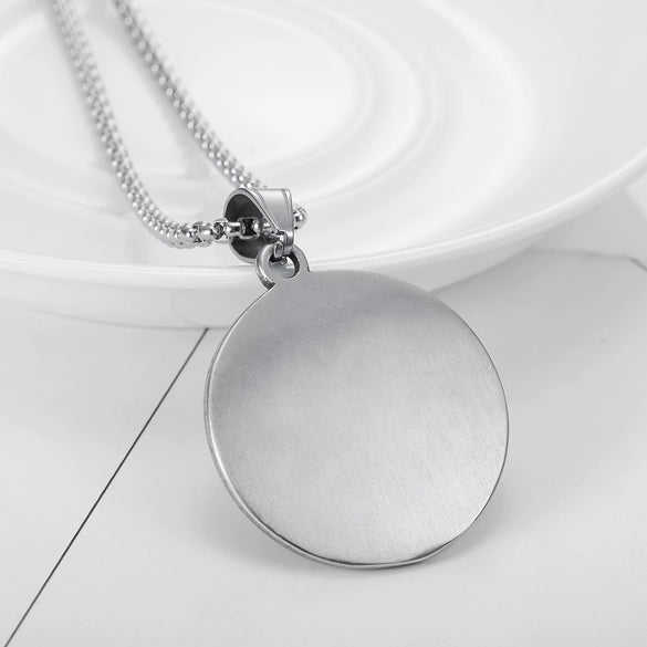 Stainless Steel Shield Pendant Necklace With Dripping Glue Finish And Distinctive Personality Style Jewelry