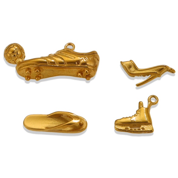 Stainless Steel Shoes Pendant Jewelry Accessories With Ocean Life Pattern And Electroplating Treatment