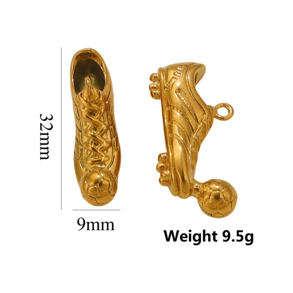 Stainless Steel Shoes Pendant Jewelry Accessories With Ocean Life Pattern And Electroplating Treatment