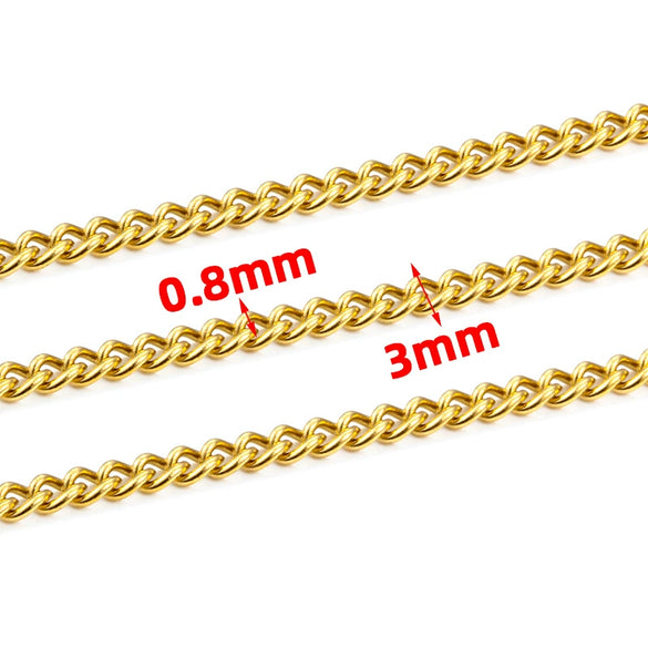 Stainless Steel Side Chain Jewelry Chain Vacuum Gold Electroplated Fashion Geometric Diy Necklace Bracelet Matching Chain