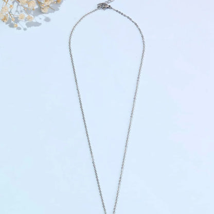 Simple Style Shiny Triangle Alloy Inlay Zircon Silver Plated Women'S Pendant Necklace