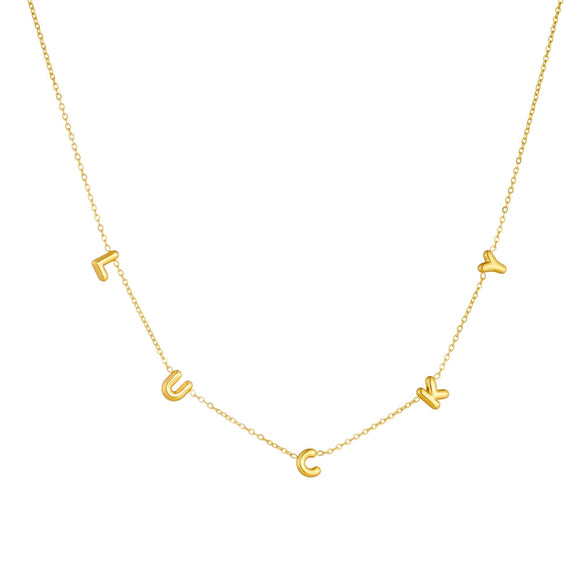 Stainless Steel Simple English Letters Goldplated Ochain Necklace