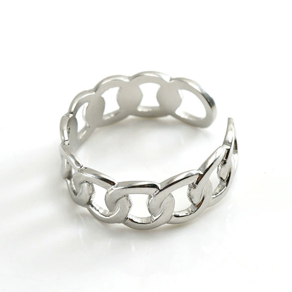 316L Stainless Steel Simple Geometric Ring With Electroplating
