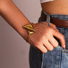316L Stainless Steel Simple Geometric Triangle Opening Accessories Bracelet With 18K Gold Plating Color Preservation