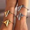 316L Stainless Steel Simple Geometric Triangle Opening Accessories Bracelet With 18K Gold Plating Color Preservation