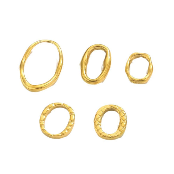 Stainless Steel Simple Irregular Round Electroplated Chain Accessories