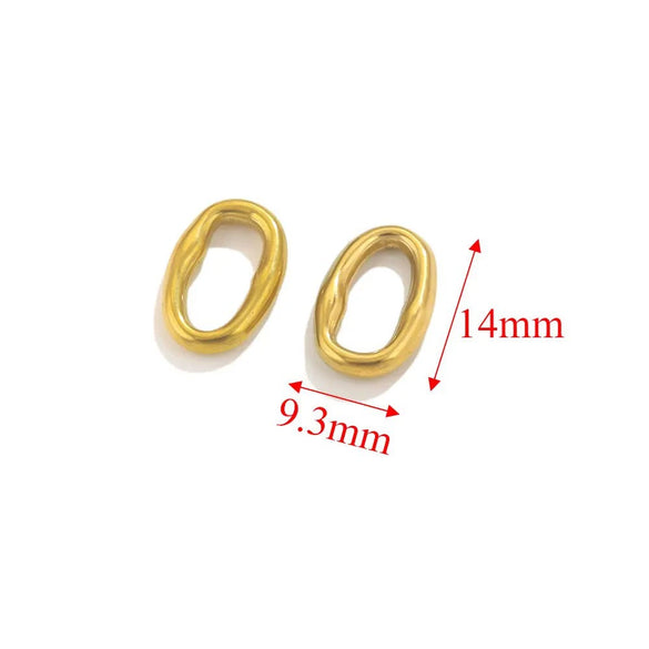 Stainless Steel Simple Irregular Round Electroplated Chain Accessories