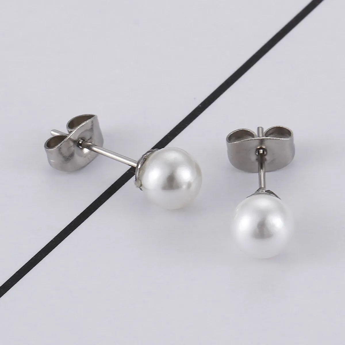 Stainless Steel Simple Pearl Earrings Wholesale Jewelry Gooddiy