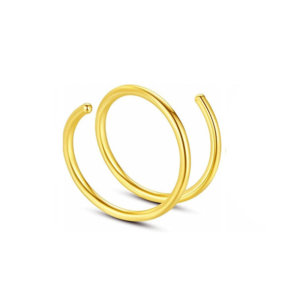 Stainless Steel Simple Spiral Perforated Nose Ring And Lip Ring Electroplated Jewelry