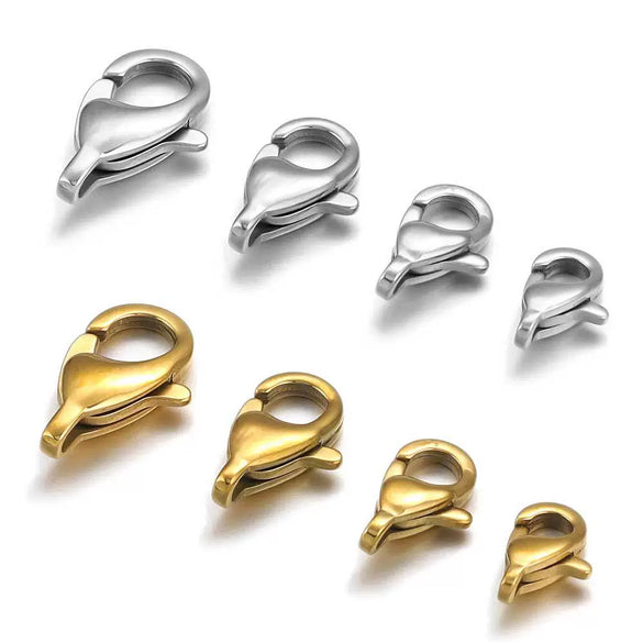 Stainless Steel Simple Square Lobster Buckle For Diy Bracelet Vacuum Electroplated Gold
