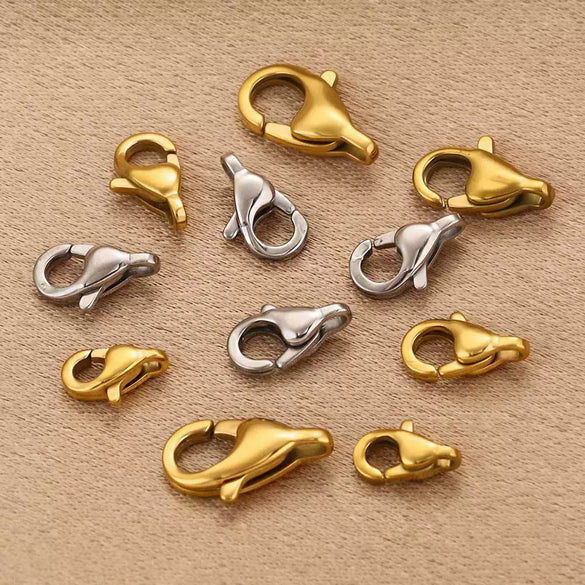 Stainless Steel Simple Square Lobster Buckle For Diy Bracelet Vacuum Electroplated Gold