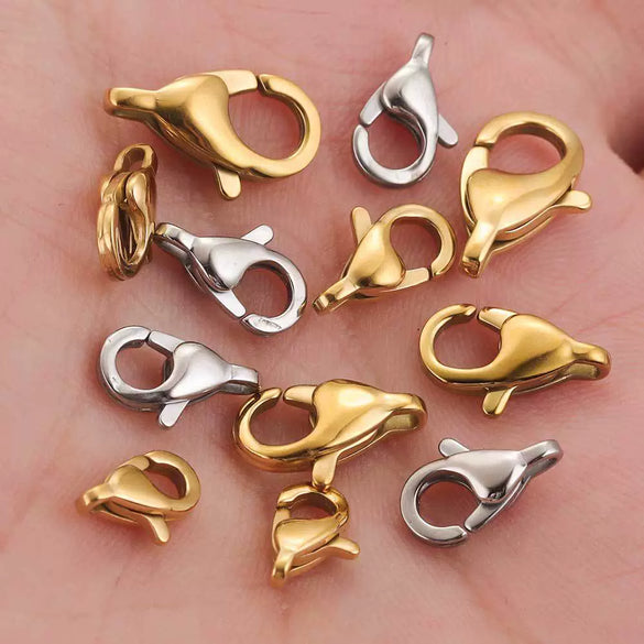 Stainless Steel Simple Square Lobster Buckle For Diy Bracelet Vacuum Electroplated Gold
