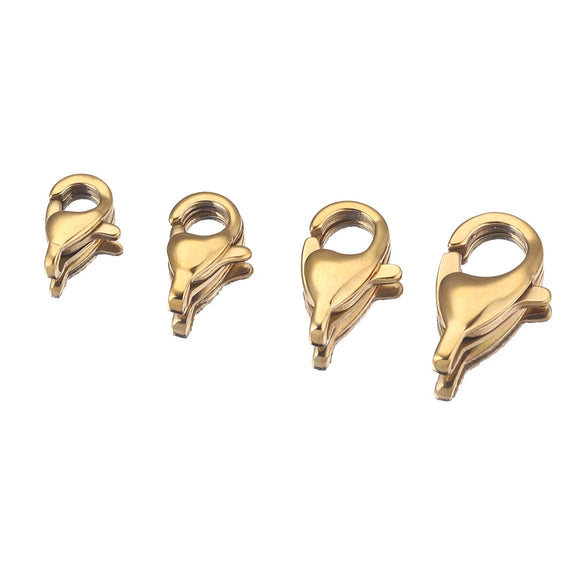 Stainless Steel Simple Square Lobster Buckle For Diy Bracelet Vacuum Electroplated Gold
