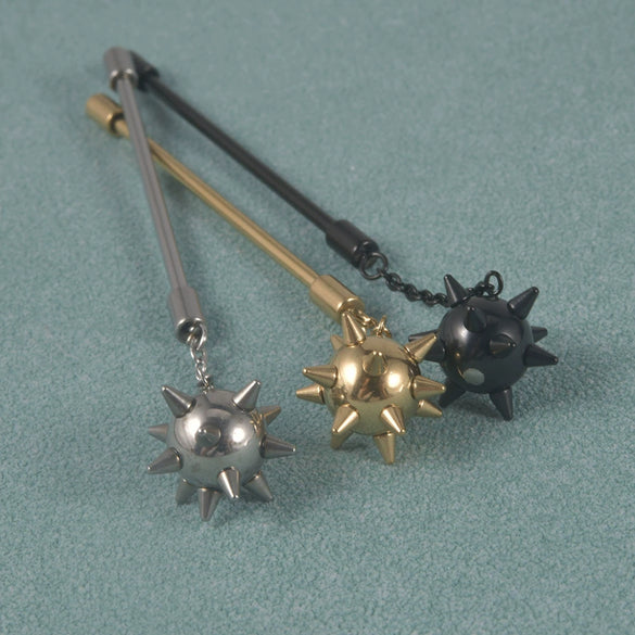 Stainless Steel Simple Style Barbell Stud And Chain Pendant Earrings With Electroplating
