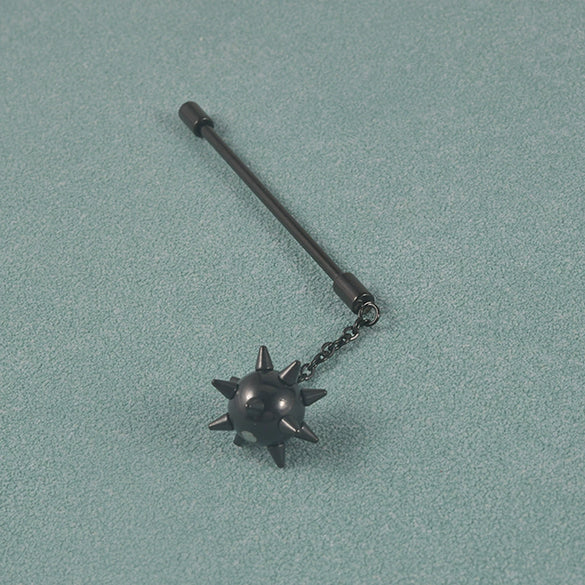 Stainless Steel Simple Style Barbell Stud And Chain Pendant Earrings With Electroplating