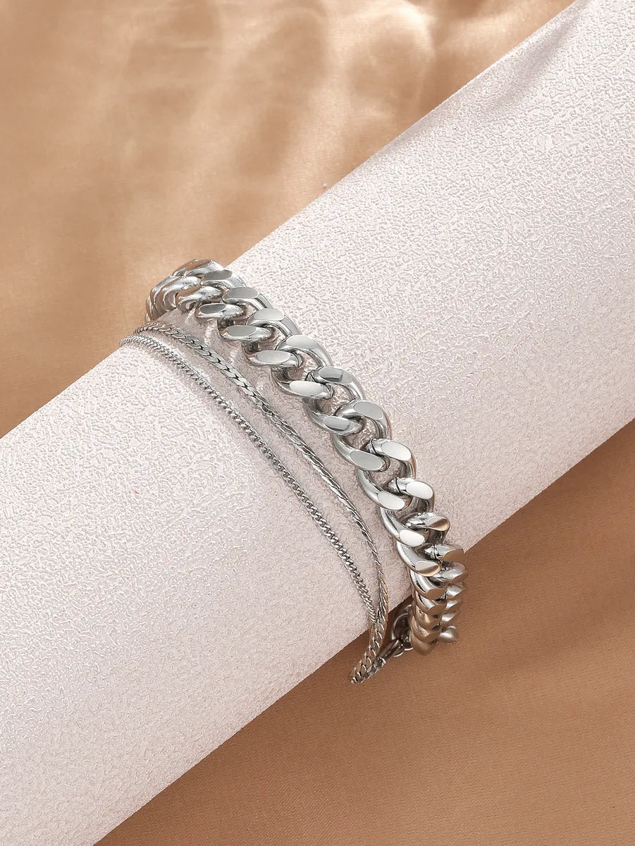 Stainless Steel Simple Style Classic Style Solid Color Bracelets