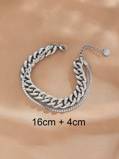 Stainless Steel Simple Style Classic Style Solid Color Bracelets