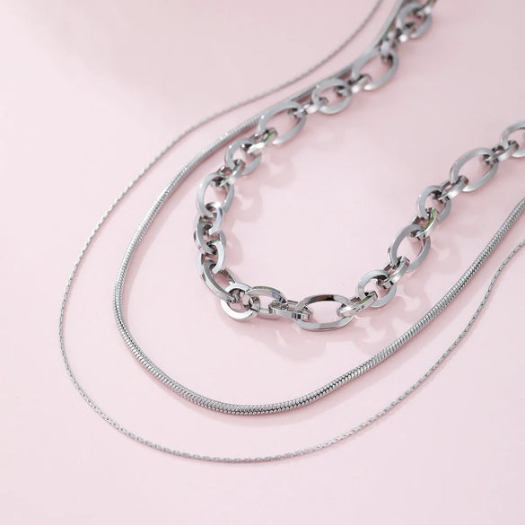 Stainless Steel Simple Style Classic Style Solid Color Necklace