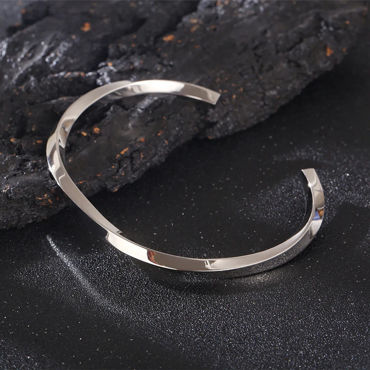 Stainless Steel Simple Style Commute Geometric Plating Bangle