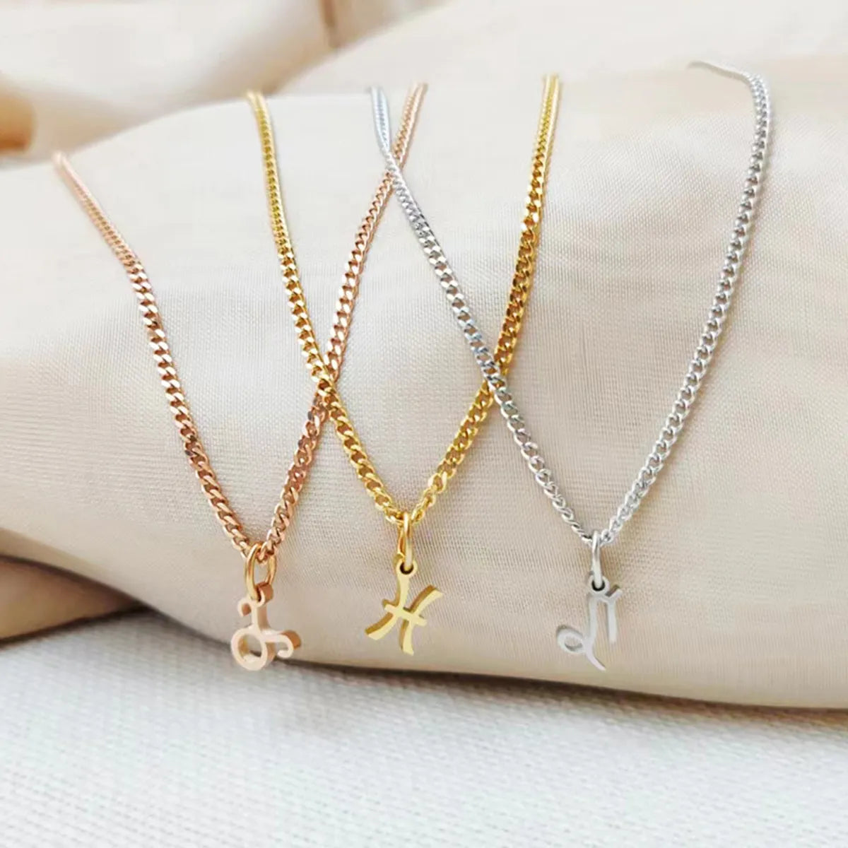 Stainless Steel Simple Style Constellation Plating Hollow Out Pendant Necklace