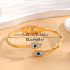 Simple Style Eye 304 Stainless Steel 18K Gold Plated Rhinestones Bangle In Bulk