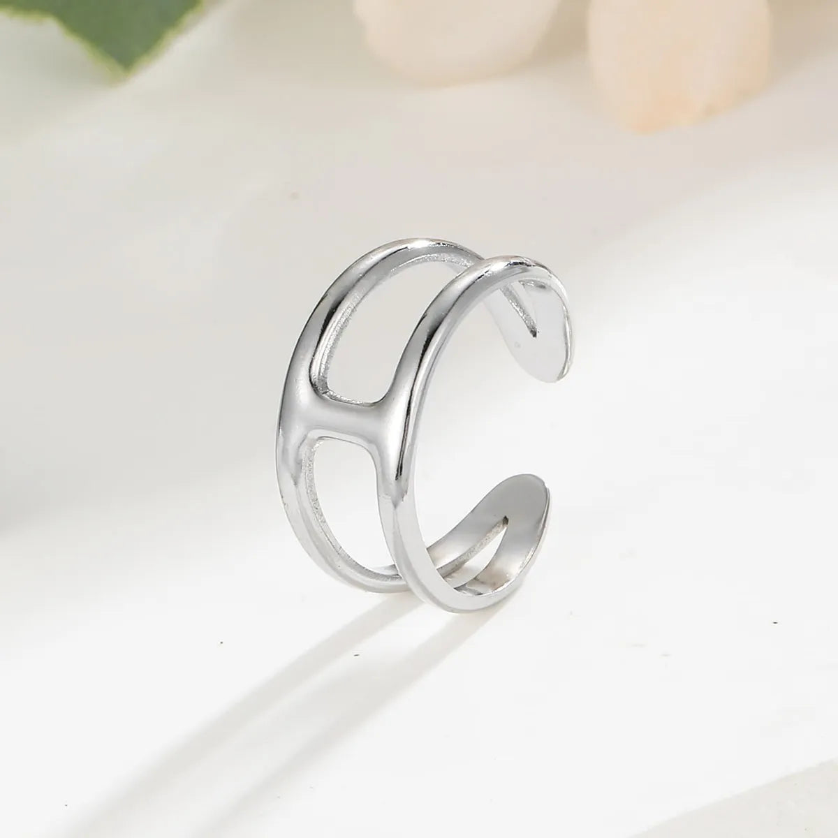 Stainless Steel Simple Style Geometric Open Rings