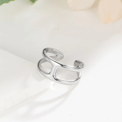 Stainless Steel Simple Style Geometric Open Rings