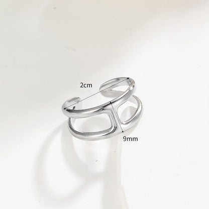 Stainless Steel Simple Style Geometric Open Rings