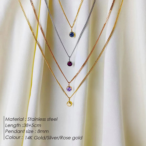 Stainless Steel Simple Style Geometric Pendant Necklace