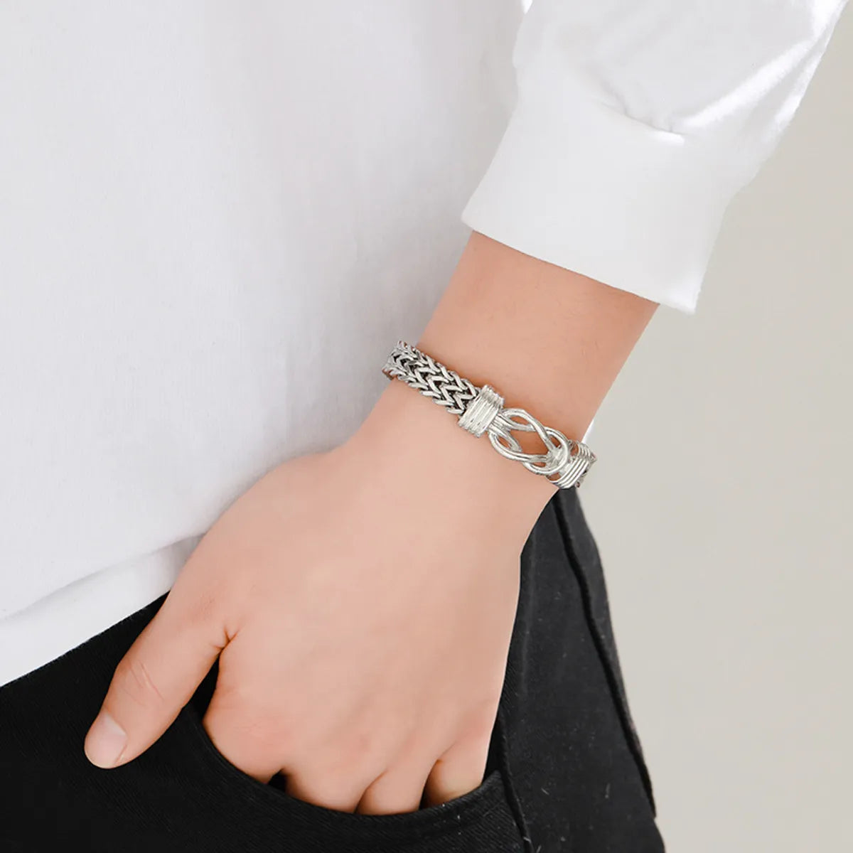 Stainless Steel Simple Style Geometric Plating Bracelets