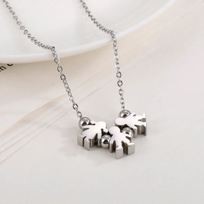 Stainless Steel Simple Style Human Pendant Necklace