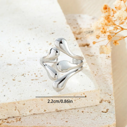 Stainless Steel Simple Style Irregular Eye Open Rings