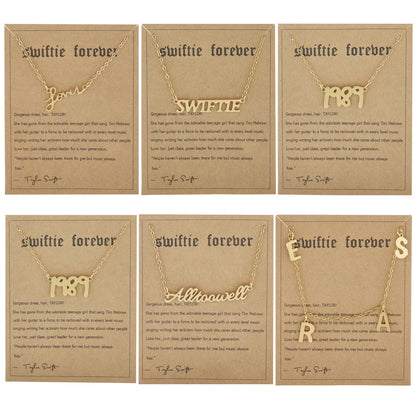 Stainless Steel Simple Style Letter Number Plating Necklace