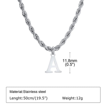 Stainless Steel Simple Style Letter Pendant Necklace