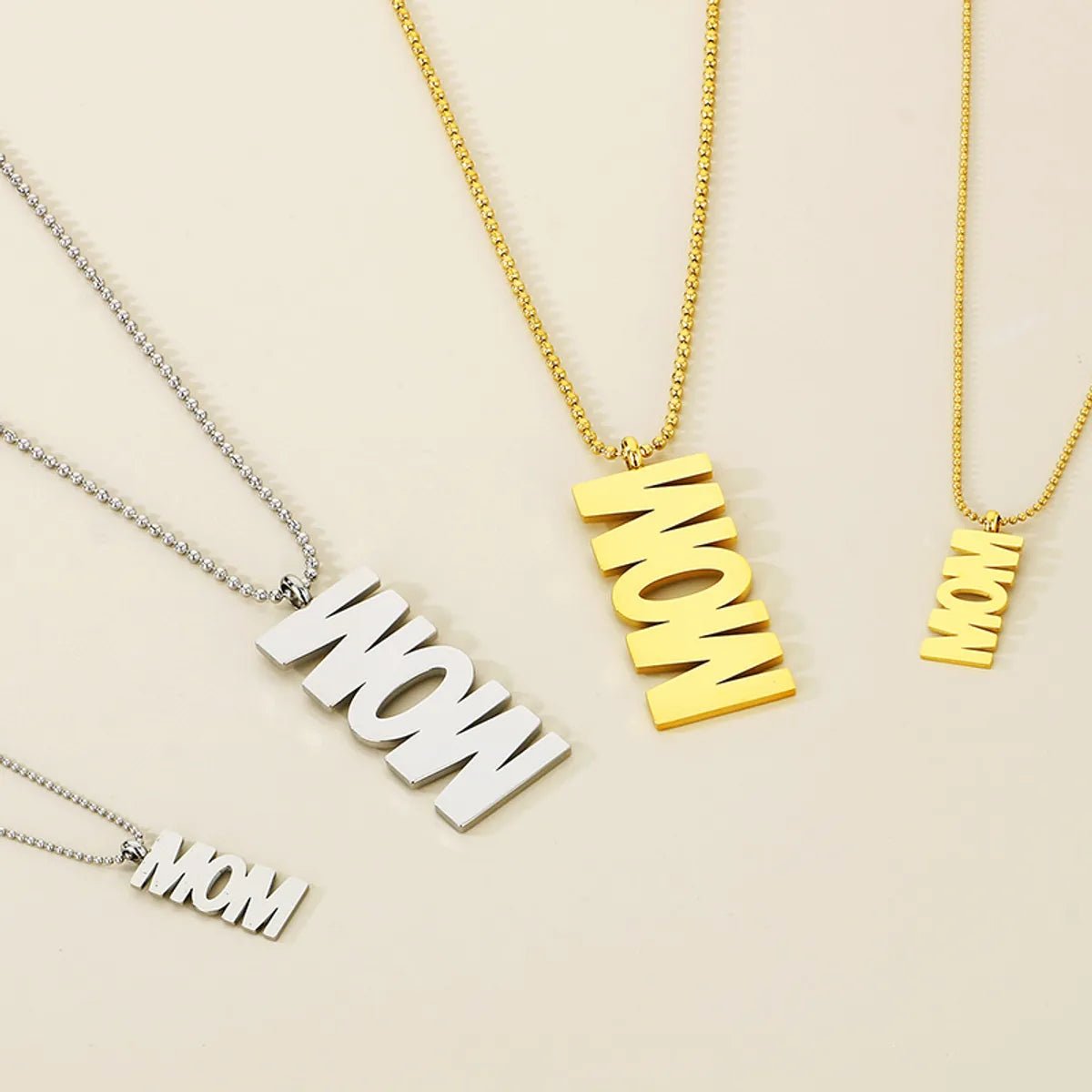 Stainless Steel Simple Style Letter Pendant Necklace