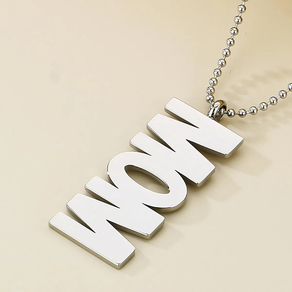 Stainless Steel Simple Style Letter Pendant Necklace