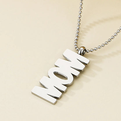 Stainless Steel Simple Style Letter Pendant Necklace