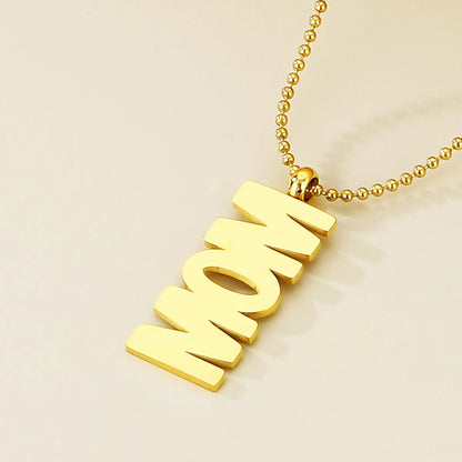 Stainless Steel Simple Style Letter Pendant Necklace