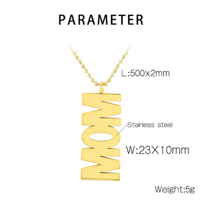 Stainless Steel Simple Style Letter Pendant Necklace