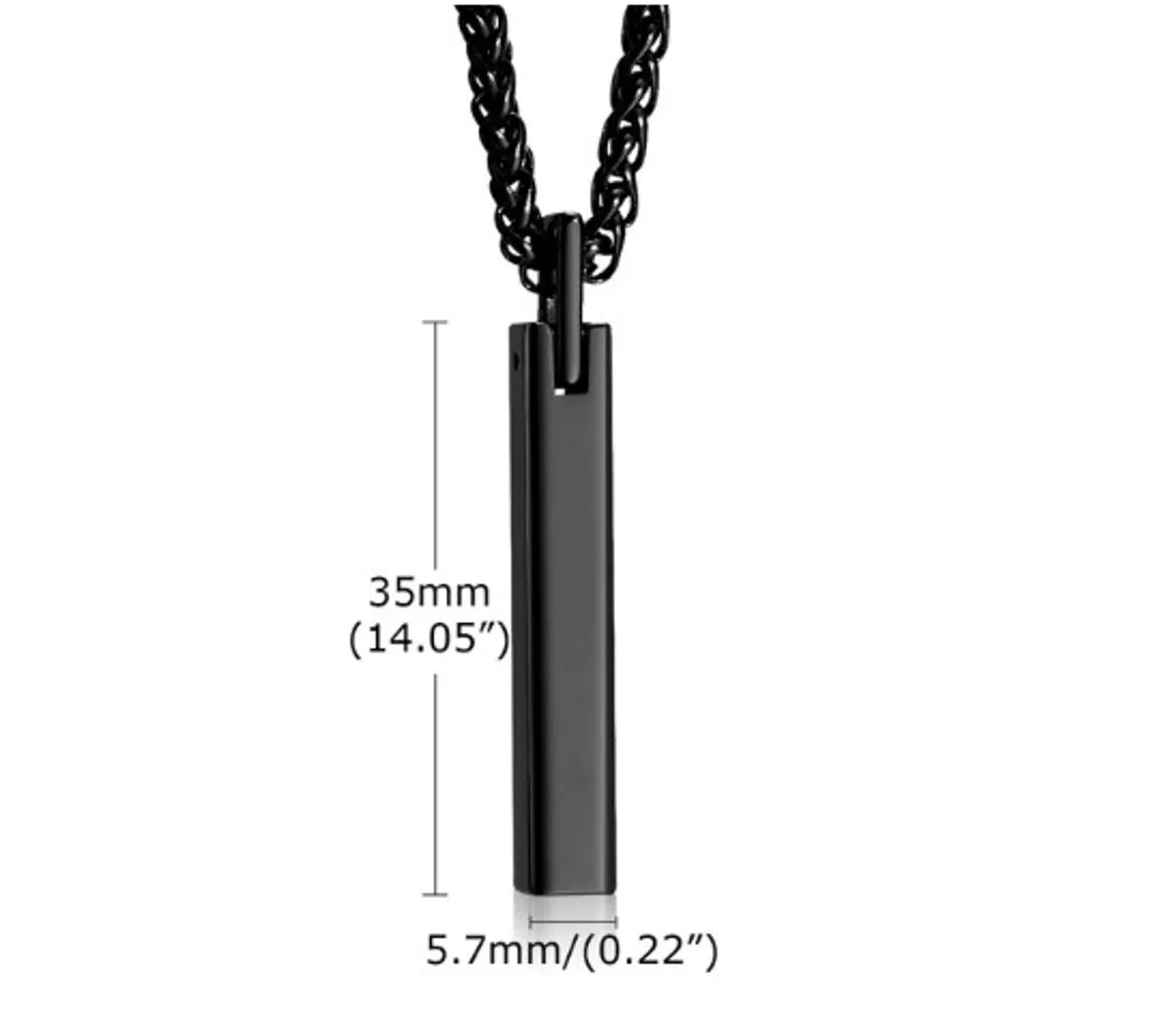 Stainless Steel Simple Style Rectangle Three-dimensional Pendant Necklace