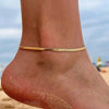 Stainless Steel Simple Style Snake Bone Anklet With Letters Numbers Text Pattern For Women